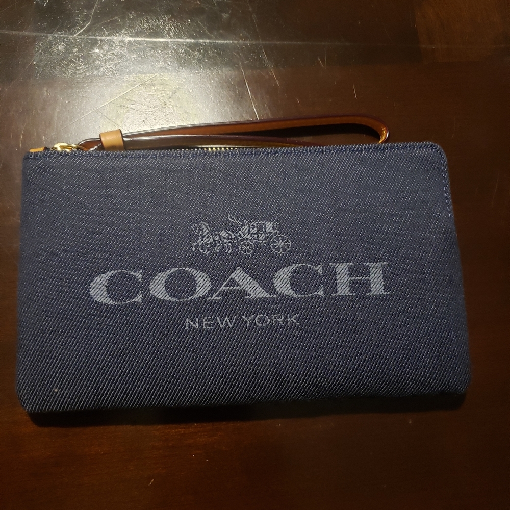 COACH large corner zip wristlet
